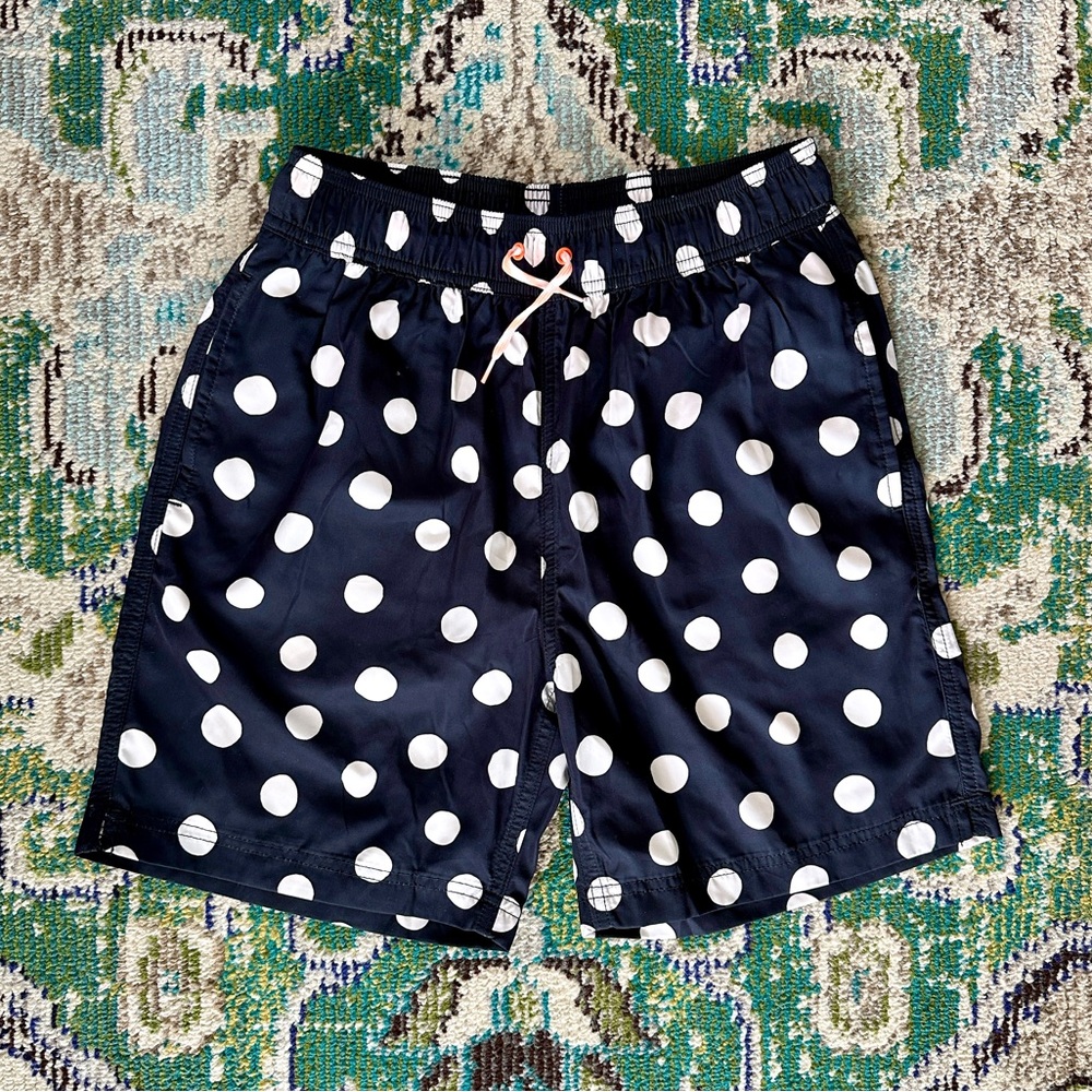 NWT: J.Crew Boys Swim Trunk, Polka Dot, Size 16